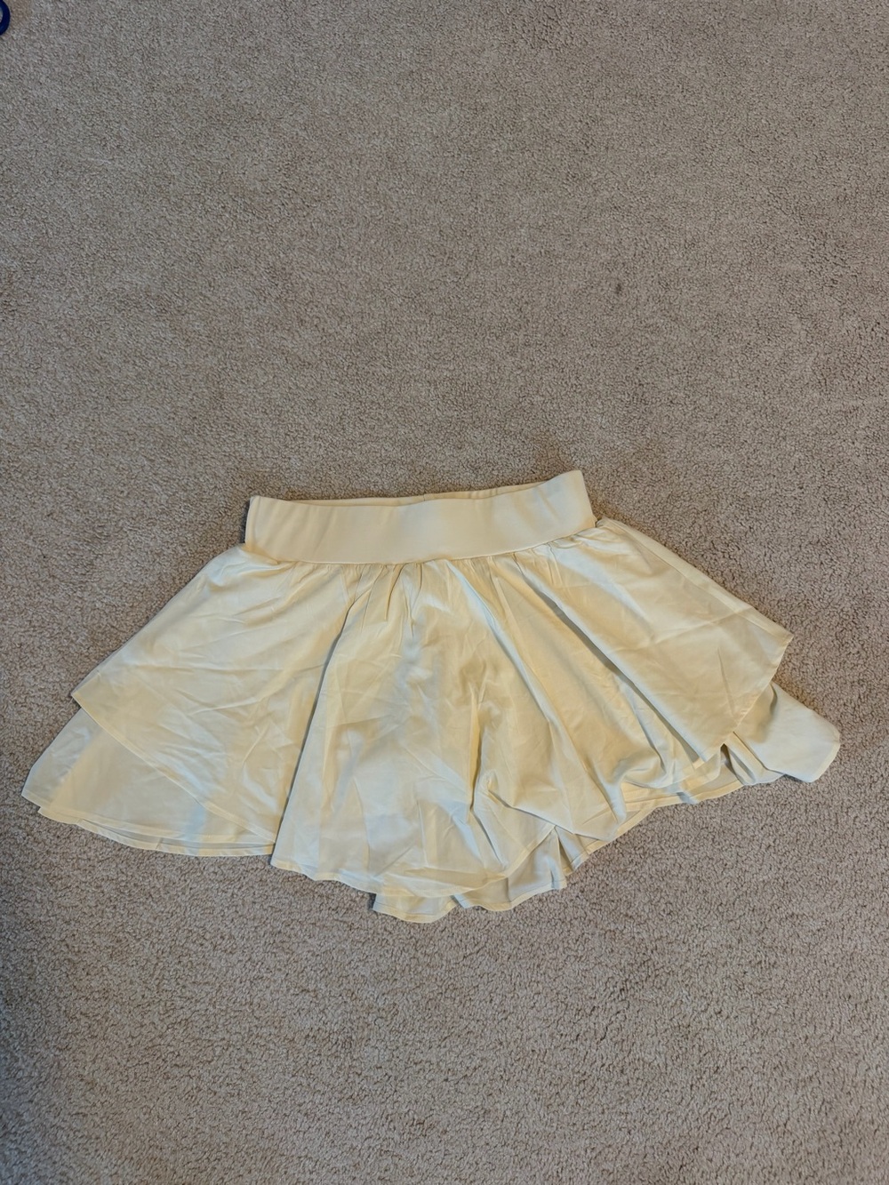 Women's Cream Tiered Flared Skort